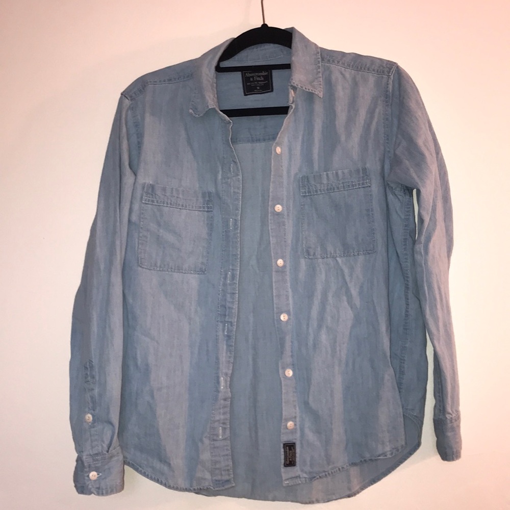 denim long sleeve button down